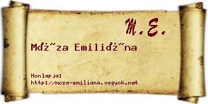 Móza Emiliána névjegykártya
